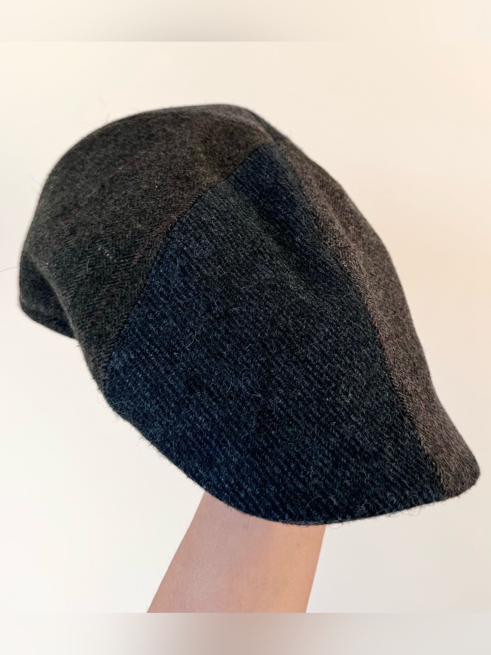 Vintage Adora Wool Blend Flat Cap Patchwork